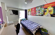 view of bedroom with washbasin