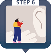 Step 6 - Person standing on a giant hand next to giant ear