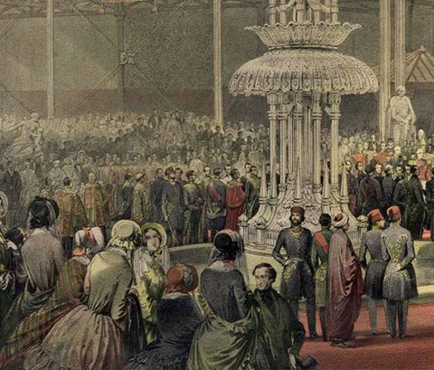 a large group of people gathered in the victorian era