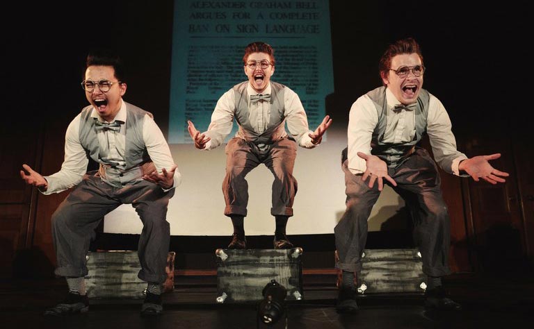 Deaf men dancing